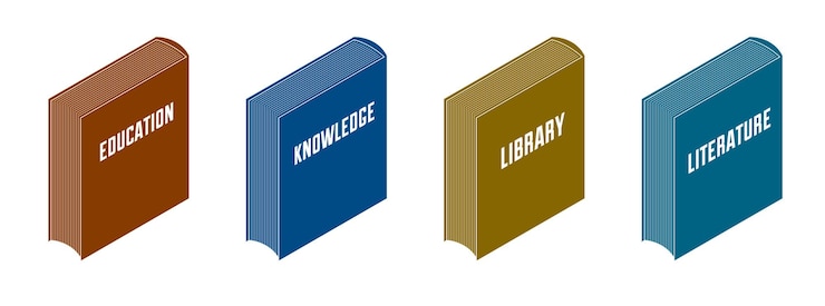 Vector libros 3d ilustración vectorial isométrica aislada en blanco, se puede utilizar como icono o logotipo.