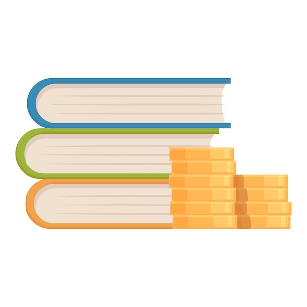 Libros apilados con monedas concepto de inversión educativa