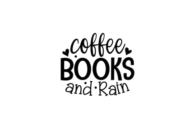 Vector los libros de café y la lluvia