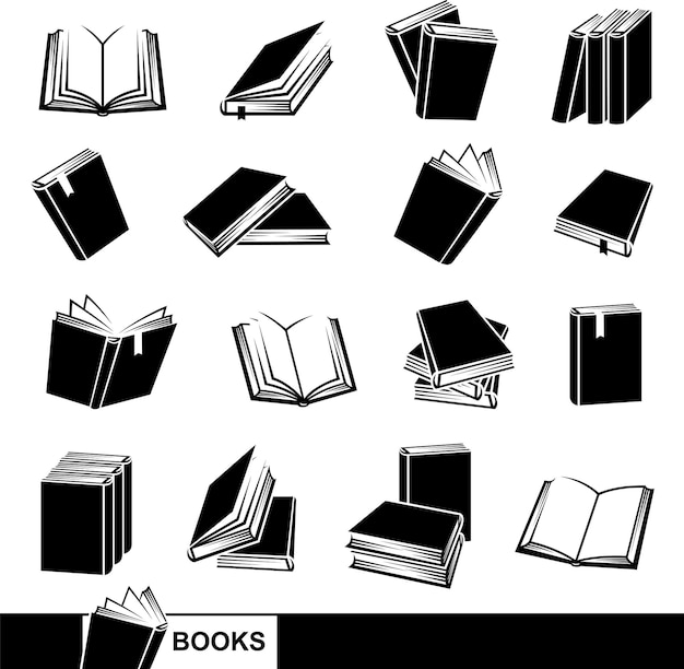 Vector libros, conjunto, vector