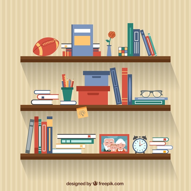 Libros en estanterias