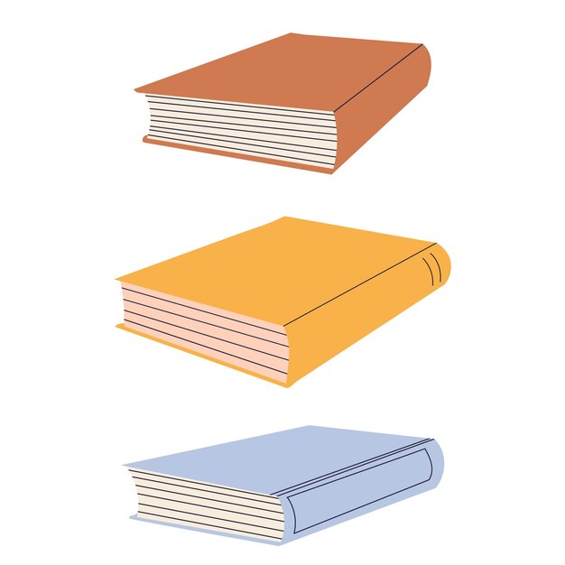 Libros en estilo doodle vector aislado