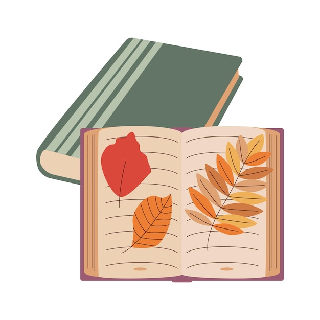 Libros Hola otoño Icono de elemento de temporada de otoño