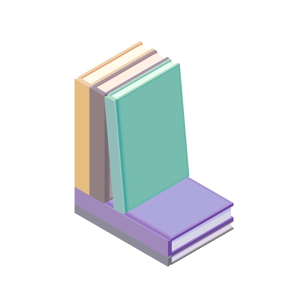 Libros en la ilustración de vector de estilo de diseño plano