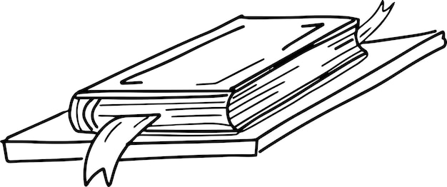 Libros de lectura dibujados a mano conjunto de gráficos en blanco y negro doodle boceto para colorear antiestrés