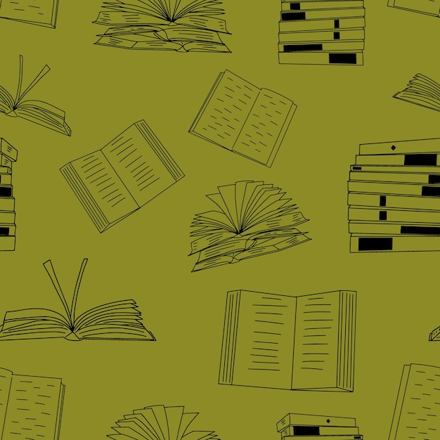 Libros de patrones sin fisuras Doodle vector fondo perfecto para la tienda de libros educativos de biblioteca