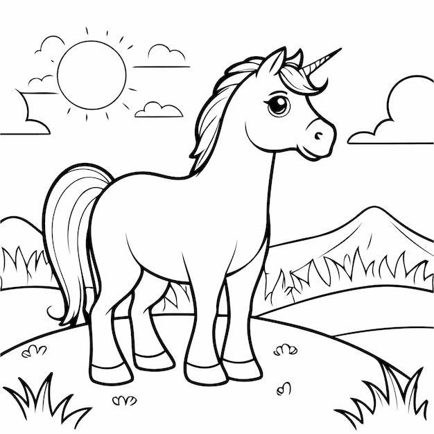 Vector libros sencillos de caballos para niños