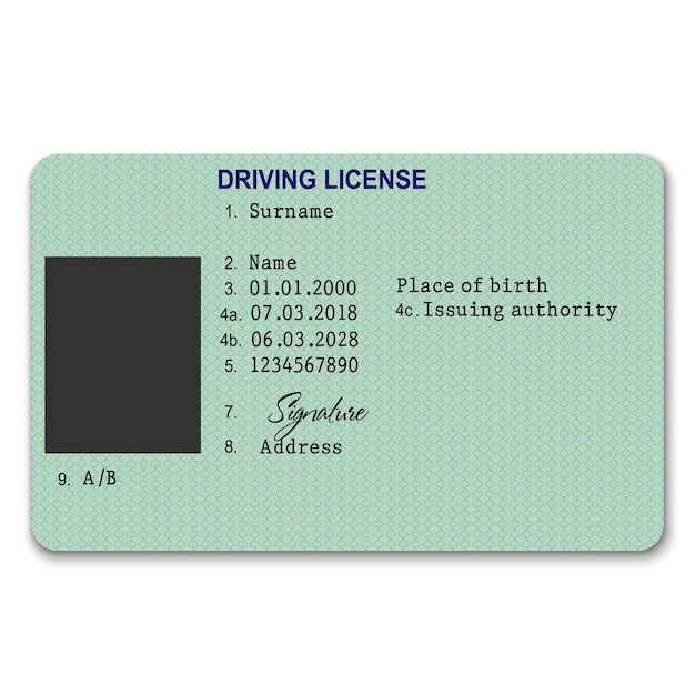 Licencia de conducir de plástico