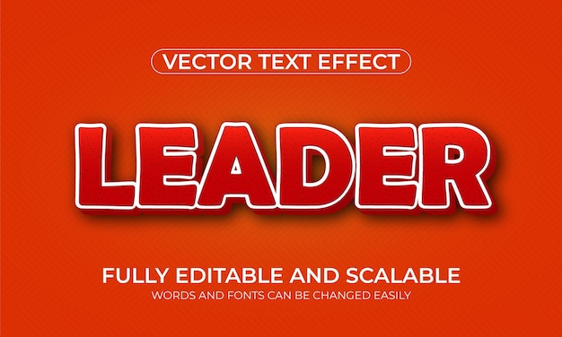 Líder creativo efecto de texto totalmente editable en 3d con fondo naranja