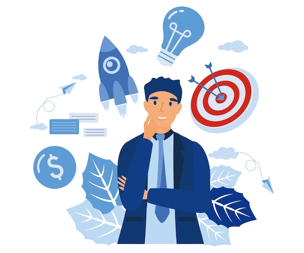 líder éxito trabajo multitarea confiado empresario