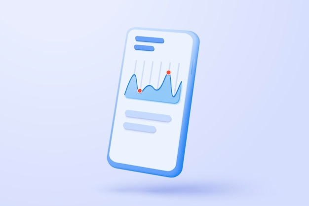 Liderazgo para una nueva idea exitosa Excelente gráfico de negocios en móvil bajo concepto de solución creativa en vector 3D renderizado en fondo blanco meta 3D para negocios banco financiación dinero de inversión