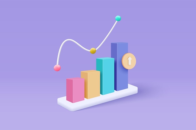 Vector liderazgo para una nueva idea exitosa excelente gráfico de negocios en segundo plano bajo el concepto de solución creativa en representación vectorial 3d sobre fondo blanco objetivo 3d para la inversión financiera de bancos comerciales