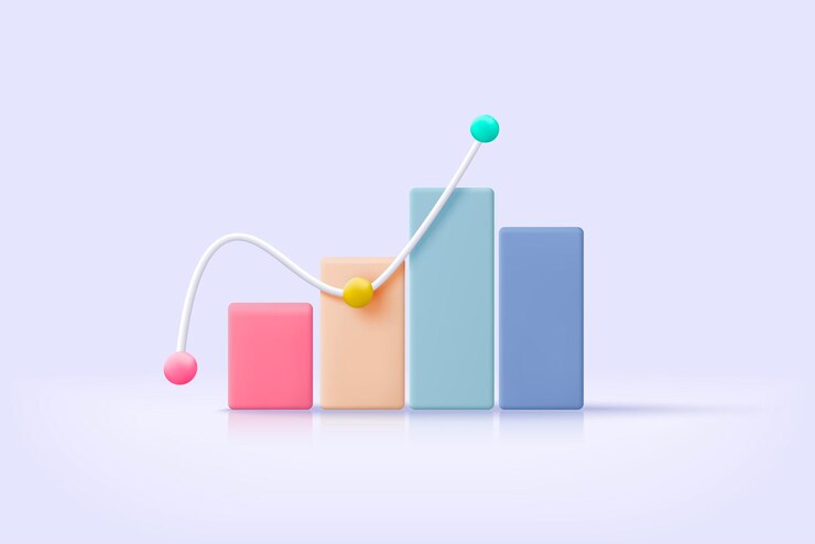Vector liderazgo para una nueva idea exitosa excelente gráfico de negocios en segundo plano bajo el concepto de solución creativa en representación vectorial 3d sobre fondo blanco objetivo 3d para la inversión financiera de bancos comerciales
