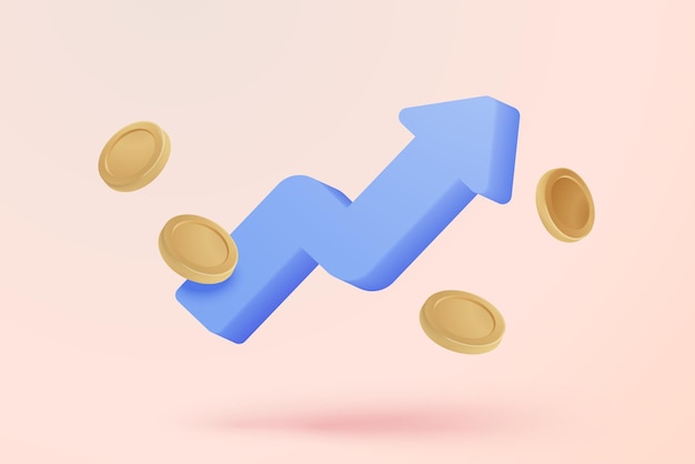 Liderazgo para una nueva idea exitosa Excelente gráfico de negocios en segundo plano bajo el concepto de solución creativa en representación vectorial 3D sobre fondo blanco Objetivo 3d para la inversión financiera de bancos comerciales