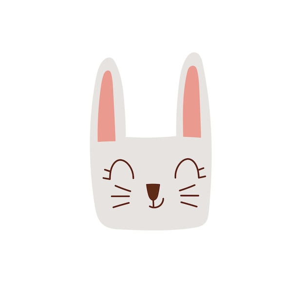 Liebre cabeza plana Cute Rabbit Face Kawaii bozal de un conejito