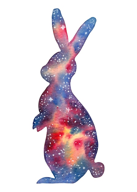 Liebre del espacioAnimal galáctico perfecto para la decoración de la habitación de los niños cartas del tarot calendario de estrellas de meditación