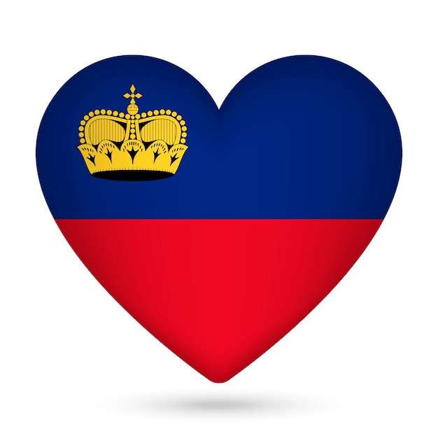 Liechtenstein bandera en forma de corazón ilustración vectorial