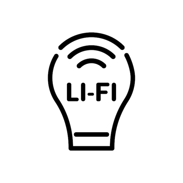 Lifi, bombilla, comunicación por internet, vector, ilustración, imagen común