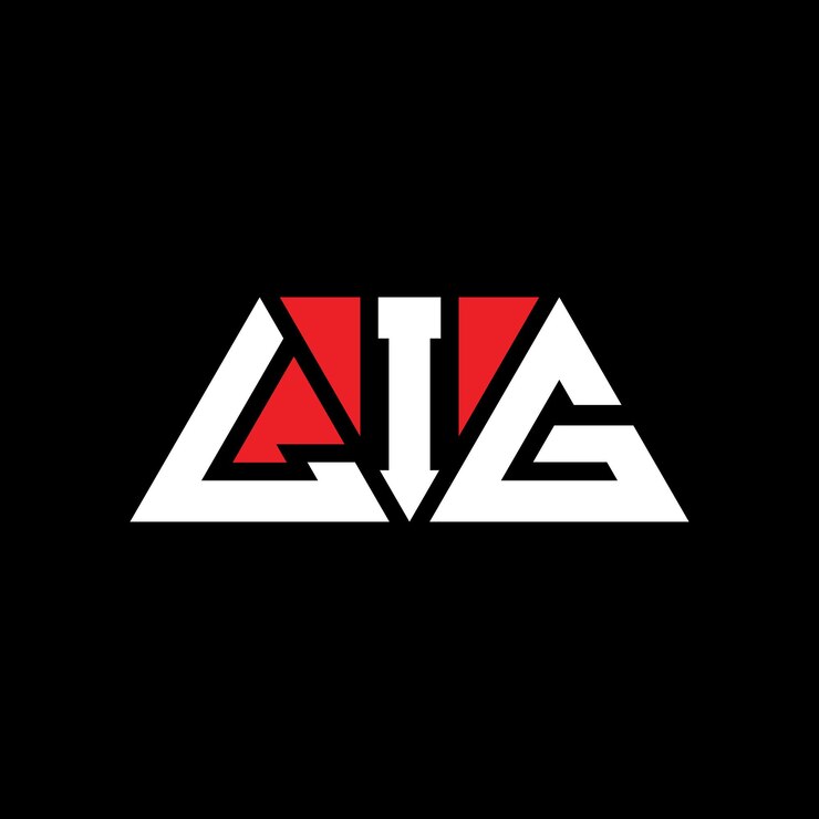 Vector lig triángulo diseño de logotipo de letra con forma de triángulo lig diseño del logotipo del triángulo de monograma lig modelo de logotipo vectorial de triángulos con color rojo lig logotipo triangular sencillo elegante y lujoso lig