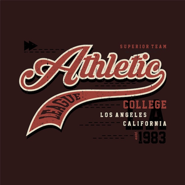 liga atlética tipografía gráfica deportiva impresión vectorial