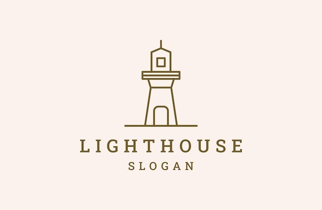 Light House Logo icono línea arte vector ilustración diseño