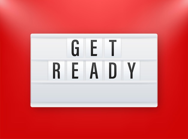 Lightbox con Get ready Lightbox banner Diseño web Ilustración de stock vectorial