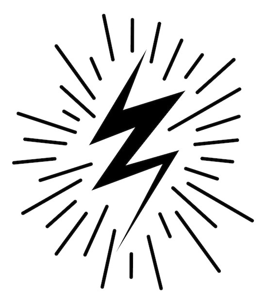 Vector lightning vintage round logo símbolo de perno de luz aislado sobre fondo blanco