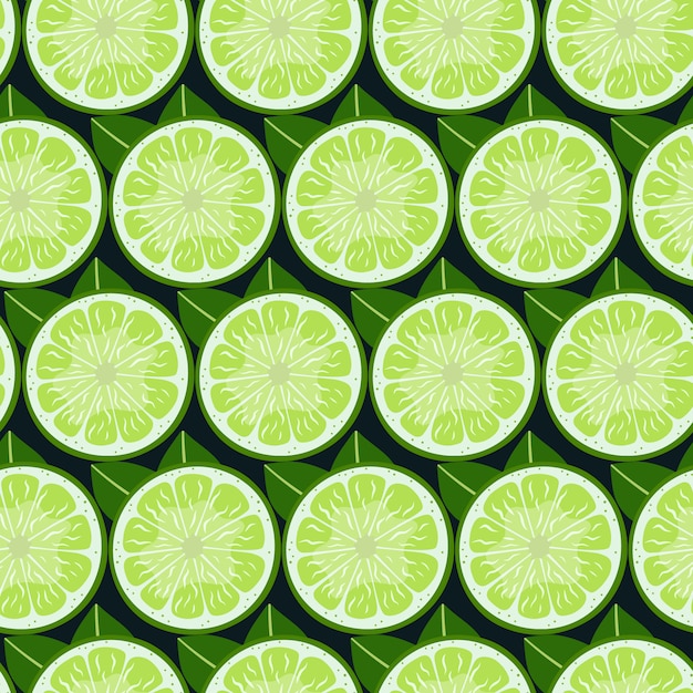 Lime Fruit rebanadas de patrones sin fisuras.