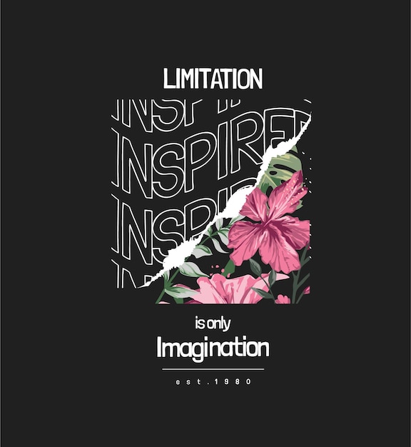 limitación y eslogan inspirado en la ilustración de fondo de flor de hibisco