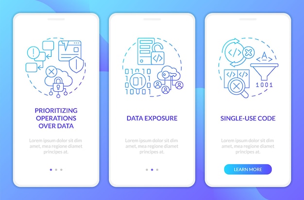 Limitaciones de programación de procedimientos pantalla de aplicación móvil de incorporación de gradiente azul