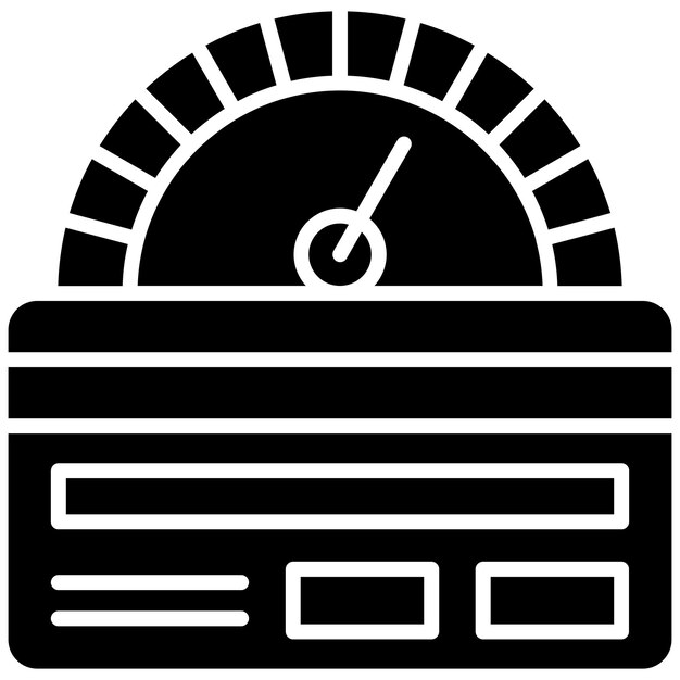 Límite de tarjeta de crédito Ilustración en negro sólido
