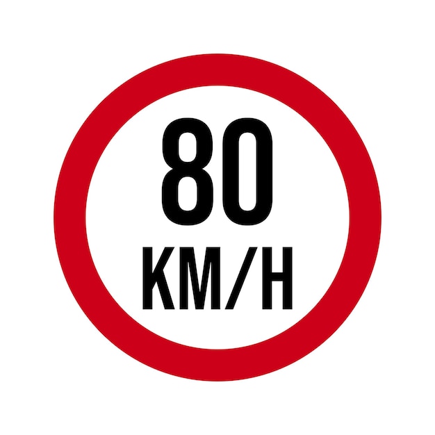 Límite de velocidad de 80 km h
