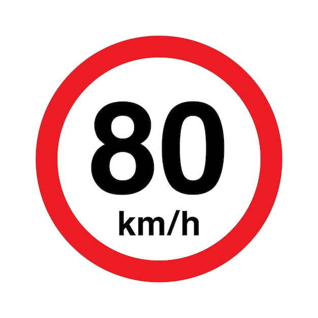 Límite de velocidad de 80 km h