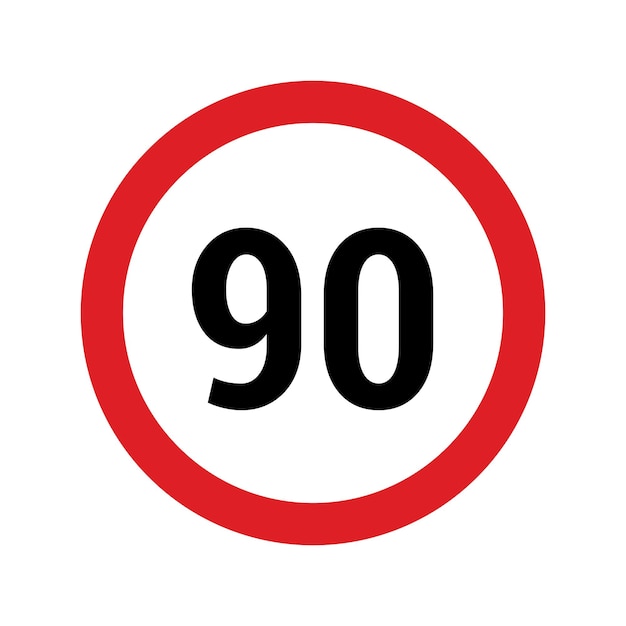 Límite de velocidad de la señal de tráfico 90