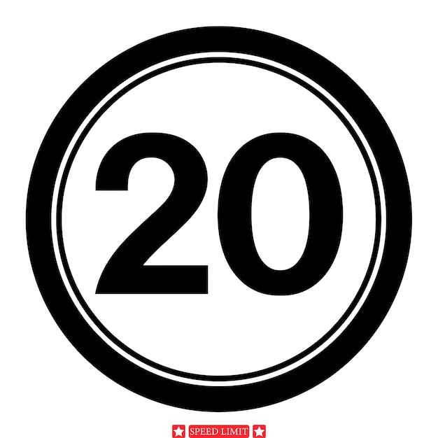 Límites de velocidad en autopistas Ilustraciones vectoriales Paquete de siluetas de señales de velocidad contemporáneas