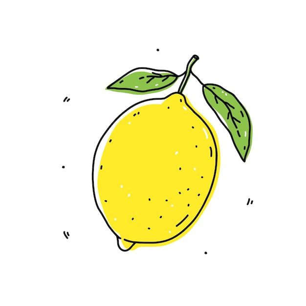 Vector limón amarillo aislado sobre fondo blanco. cítricos frescos