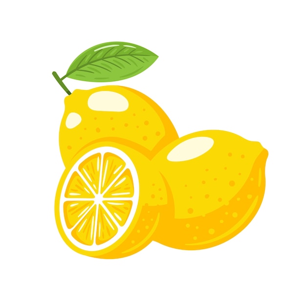 Limón amarillo aislado sobre fondo blanco