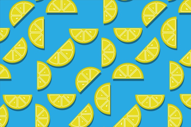 Limón amarillo de patrones sin fisuras en azul