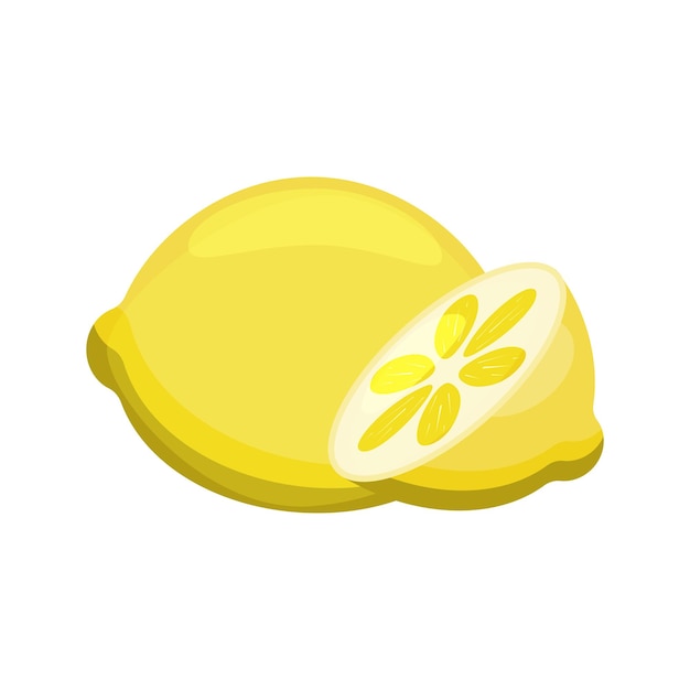 Limón amarillo y rodaja de limón.
