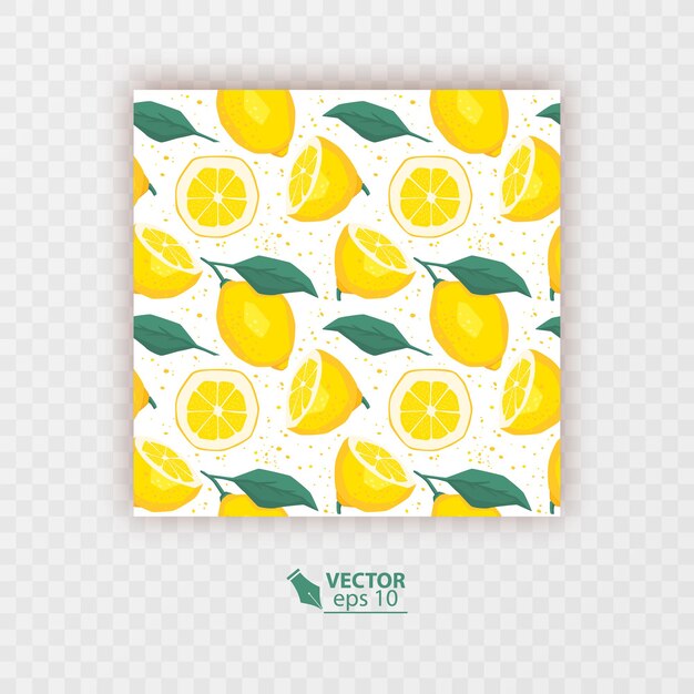Limón decorativo de patrones sin fisuras con elementos dibujados a mano ilustración vectorial