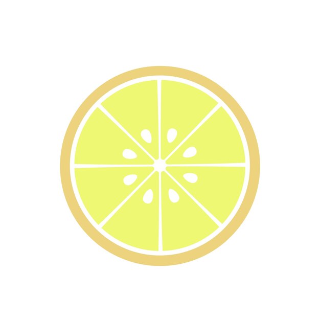 limón estilizado ilustración plana amarillo