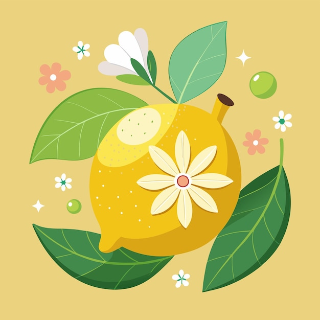 limón y flores archivo vectorial