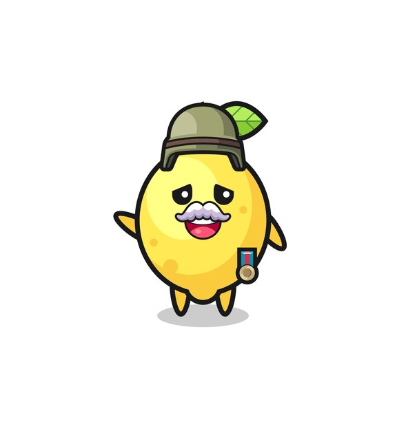 Limón lindo como dibujos animados veterano, diseño lindo