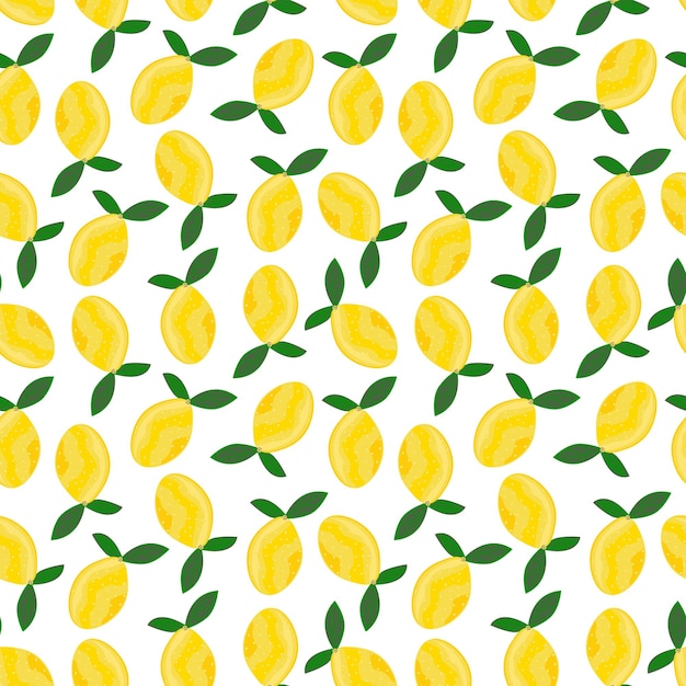 Vector limón de patrones sin fisuras jugosas frutas brillantes sobre un fondo blanco imprimir para imprimir en tela textil papel vector ilustración editable