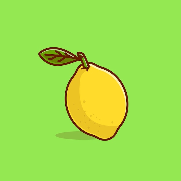 Limón simple dibujos animados vector ilustración fruta naturaleza concepto icono aislado