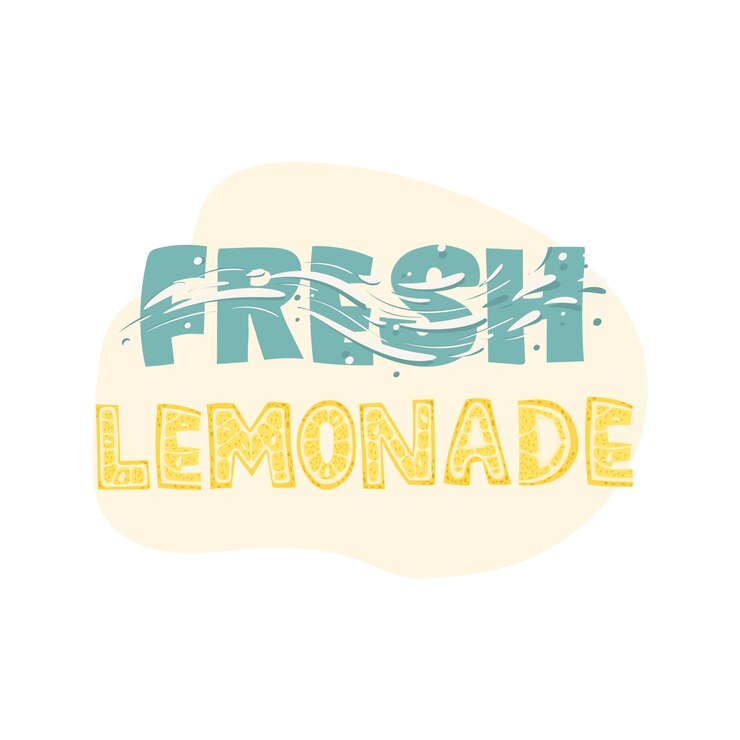 Vector limonada fresca - diseño de logotipo de letras. ilustración.