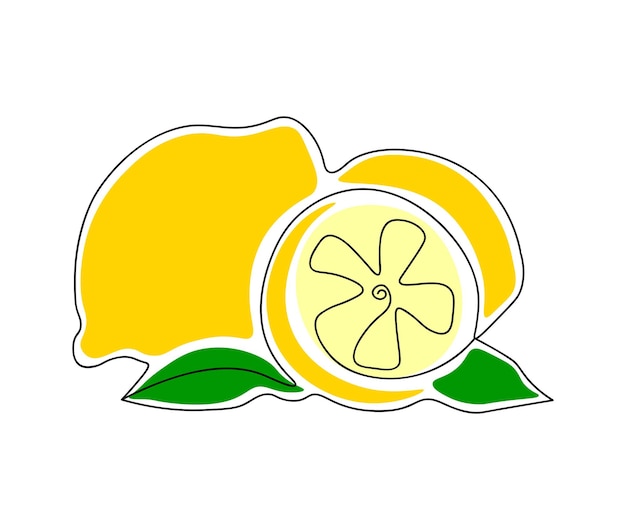 Limones dibujados en una línea