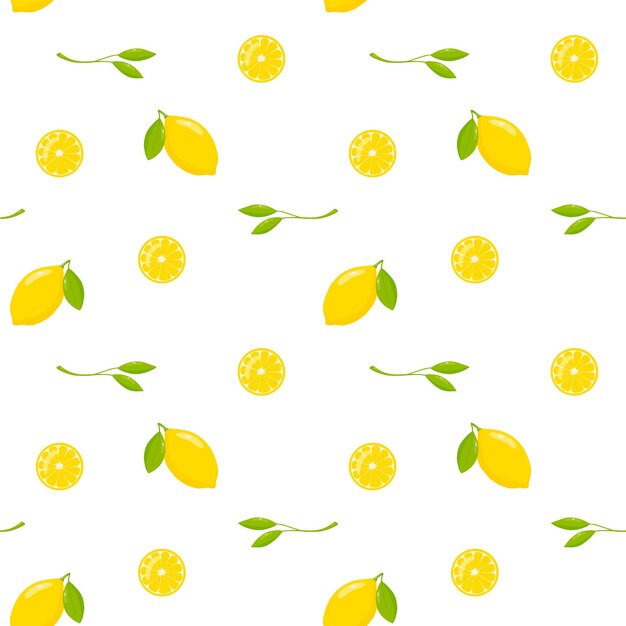 Limones y hojas patrón sin costuras vectorial fondo papel tapiz impresión envoltura de tela textil