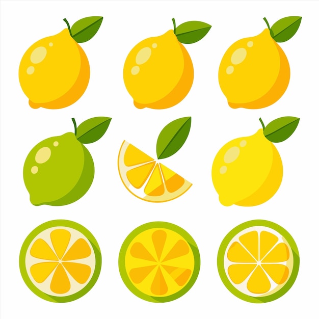 los limones se muestran sobre un fondo blanco