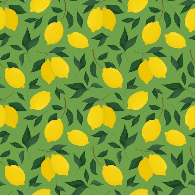 limones, seamless, patrón, vector
